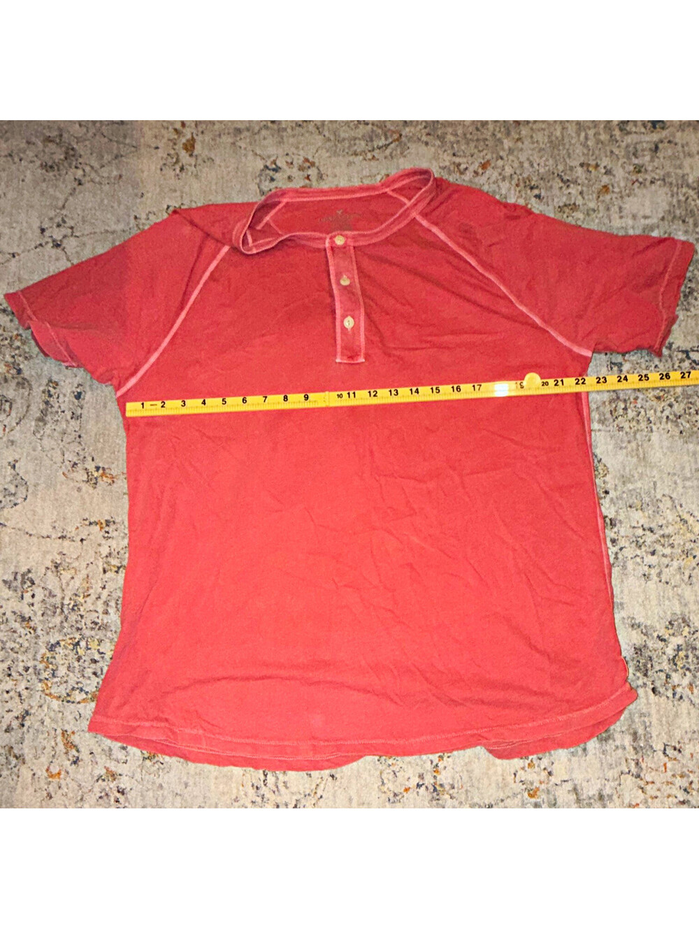American Eagle Outfitters Men's Polo Shirt XL Solid Short Sleeve Raglan A238